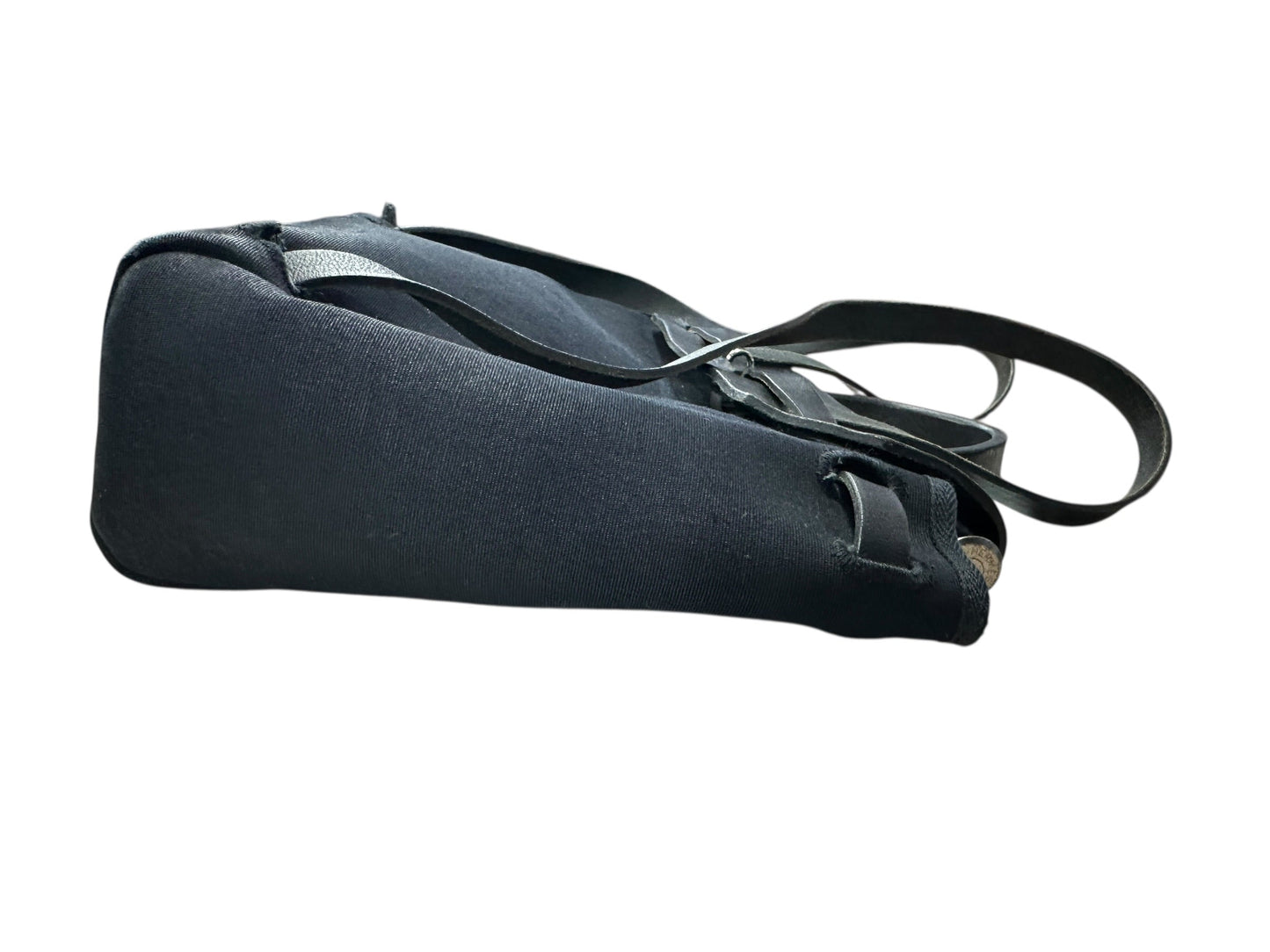HERMES Herbag Black Canvas and Leather Shoulder Bag Silver Hardware | Authentic Pre-Owned Luxury
