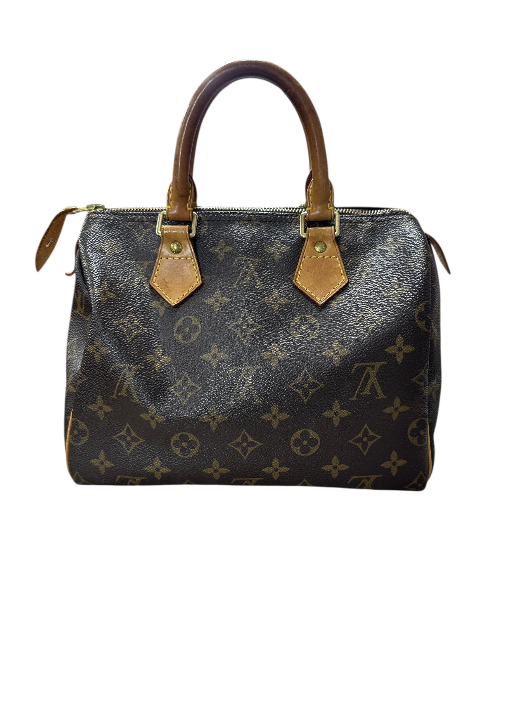 LOUIS VUITTON Monogram Speedy Handbag Brown Gold Hardware | Authentic Pre-Owned Luxury