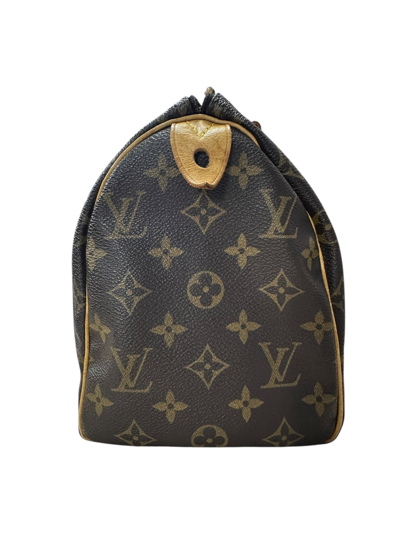 LOUIS VUITTON Monogram Speedy Handbag Brown Gold Hardware | Authentic Pre-Owned Luxury