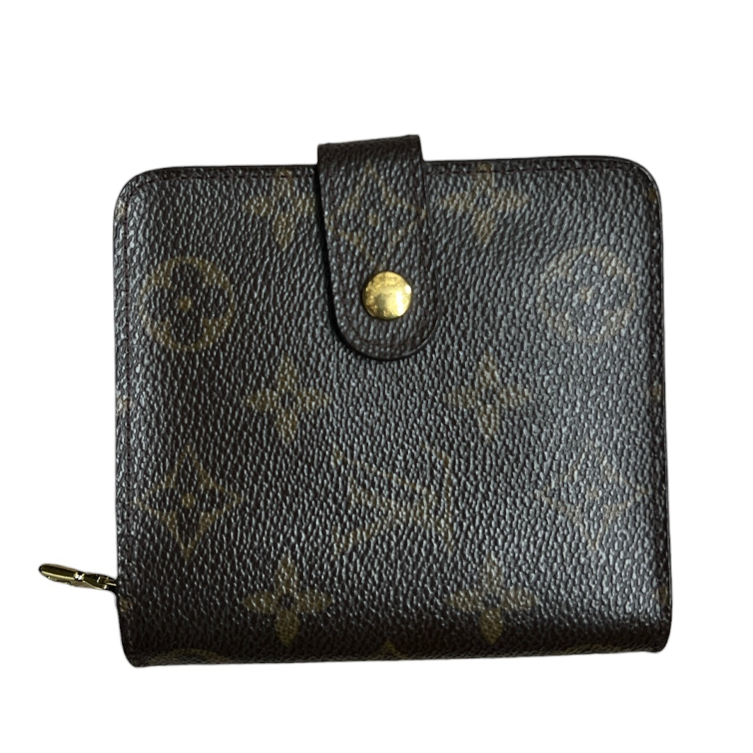 LOUIS VUITTON Monogram Compact Zip Wallet Brown Gold Hardware | Authentic Pre-Owned Luxury