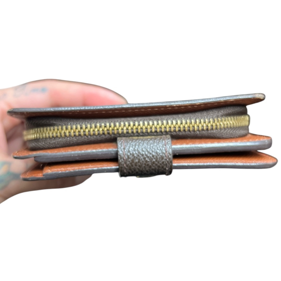 LOUIS VUITTON Monogram Compact Zip Wallet Brown Gold Hardware | Authentic Pre-Owned Luxury