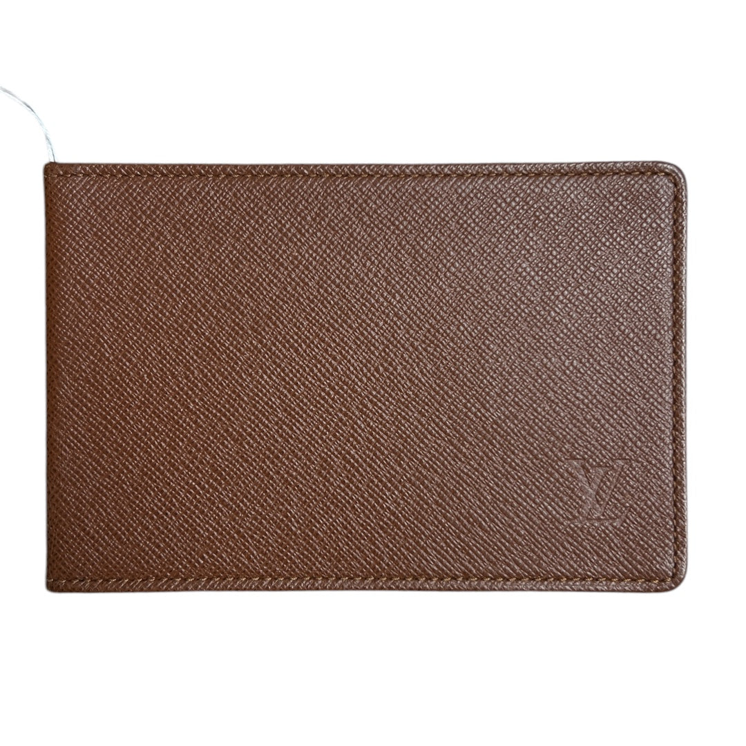 LOUIS VUITTON Taiga Leather ID Pass Case Brown | Authentic Pre-Owned Luxury