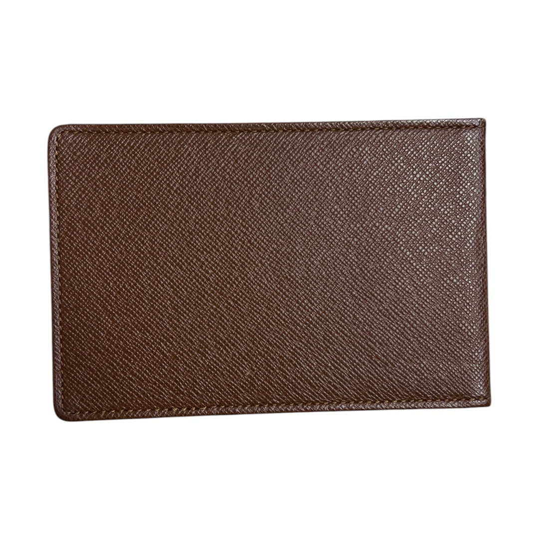 LOUIS VUITTON Taiga Leather ID Pass Case Brown | Authentic Pre-Owned Luxury