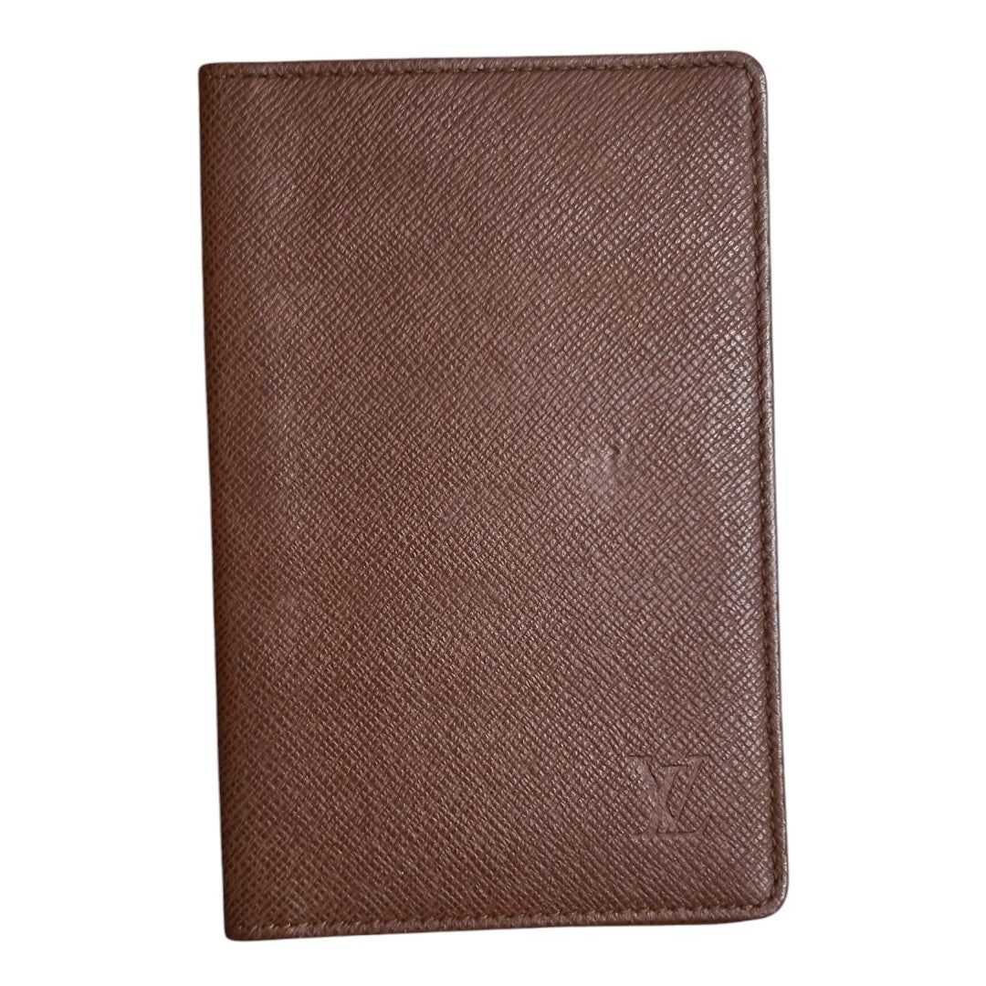LOUIS VUITTON Taiga Leather Card Case Brown | Authentic Pre-Owned Luxury