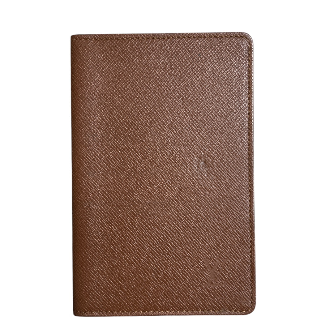 LOUIS VUITTON Taiga Leather Card Case Brown | Authentic Pre-Owned Luxury