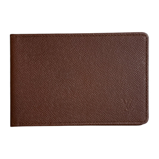 LOUIS VUITTON Taiga Leather ID Pass Case Brown | Authentic Pre-Owned Luxury