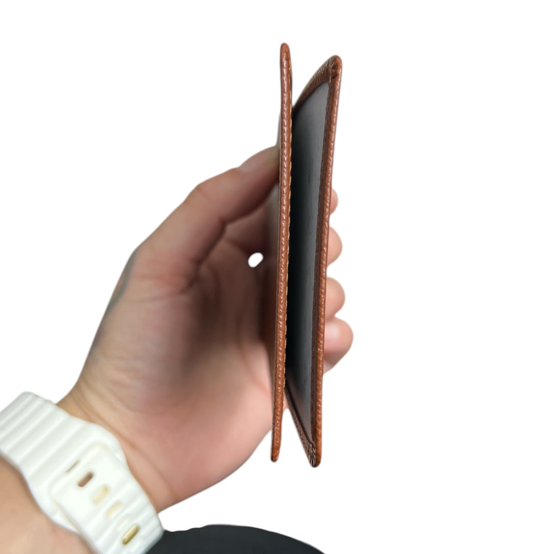 LOUIS VUITTON Taiga Leather ID Pass Case Brown | Authentic Pre-Owned Luxury