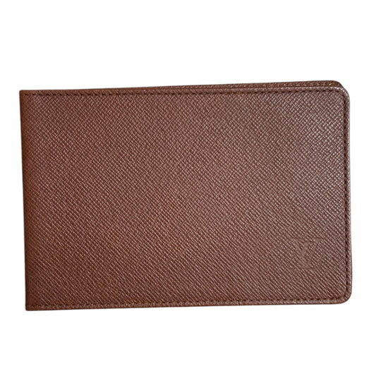 LOUIS VUITTON Taiga Leather Card Holder Brown | Authentic Pre-Owned Luxury