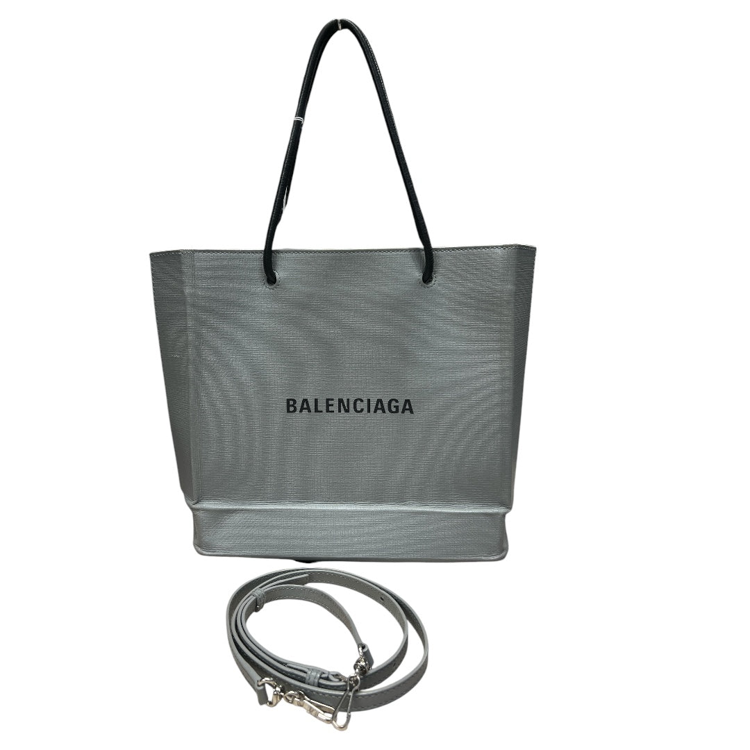 BALENCIAGA Canvas Everyday Tote Bag Gray Silver Hardware | Authentic Pre-Owned Luxury