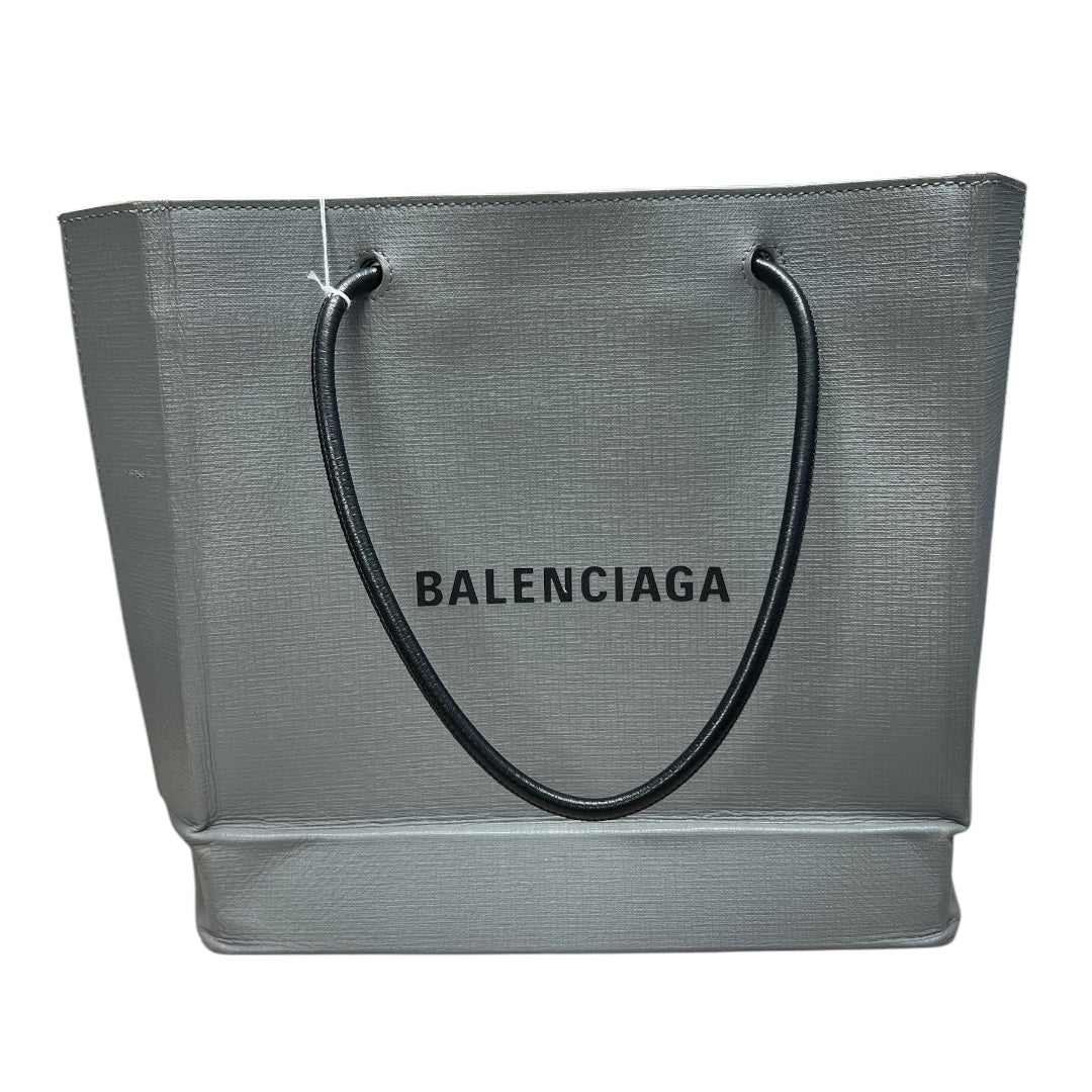 BALENCIAGA Canvas Everyday Tote Bag Gray Silver Hardware | Authentic Pre-Owned Luxury