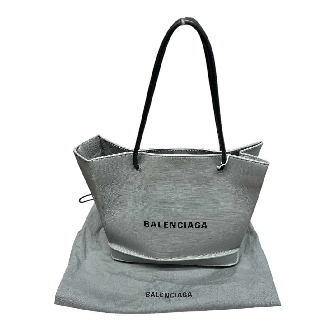 BALENCIAGA Canvas Everyday Tote Bag Gray Silver Hardware | Authentic Pre-Owned Luxury