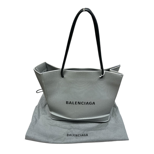 BALENCIAGA Canvas Everyday Tote Bag Gray Silver Hardware | Authentic Pre-Owned Luxury