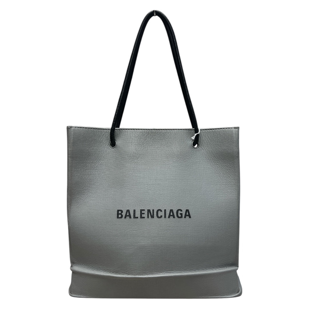 BALENCIAGA Canvas Everyday Tote Bag Gray Silver Hardware | Authentic Pre-Owned Luxury