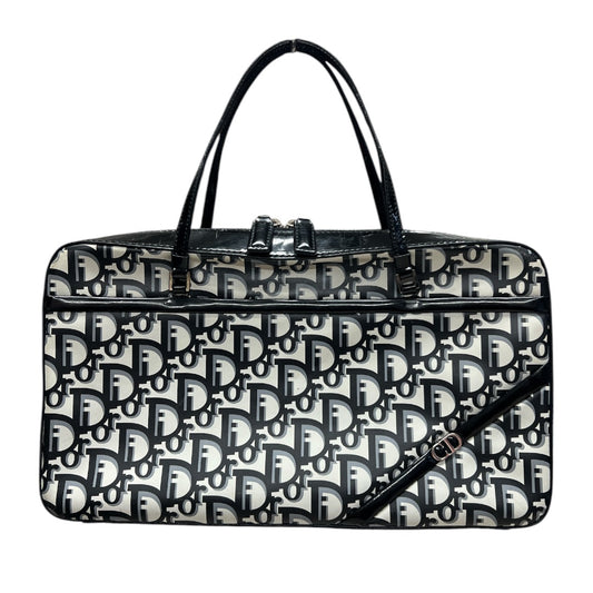CHRISTIAN DIOR Trotter Boston Bag Black/White Silver Hardware | Authentic Pre-Owned Luxury