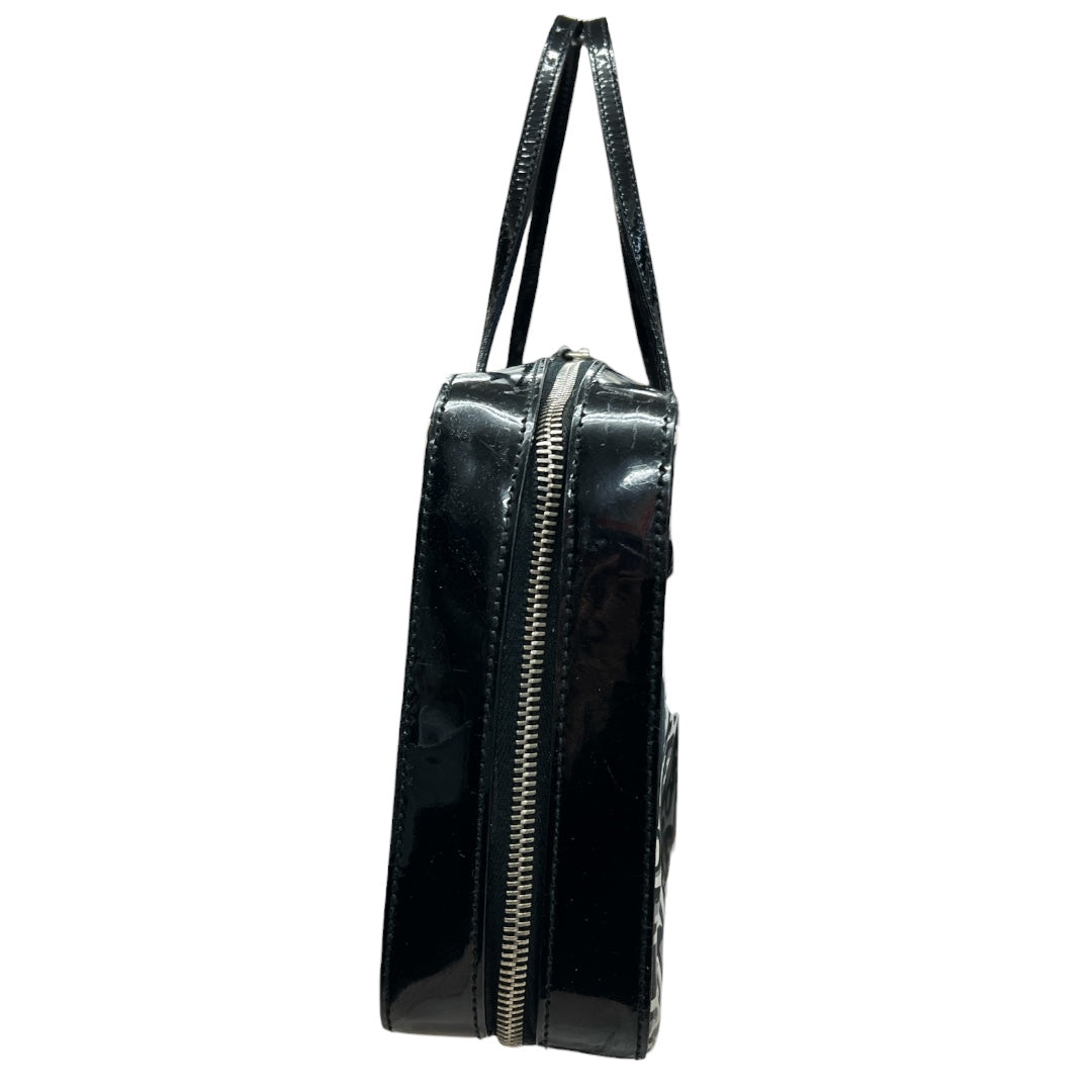 CHRISTIAN DIOR Trotter Boston Bag Black/White Silver Hardware | Authentic Pre-Owned Luxury