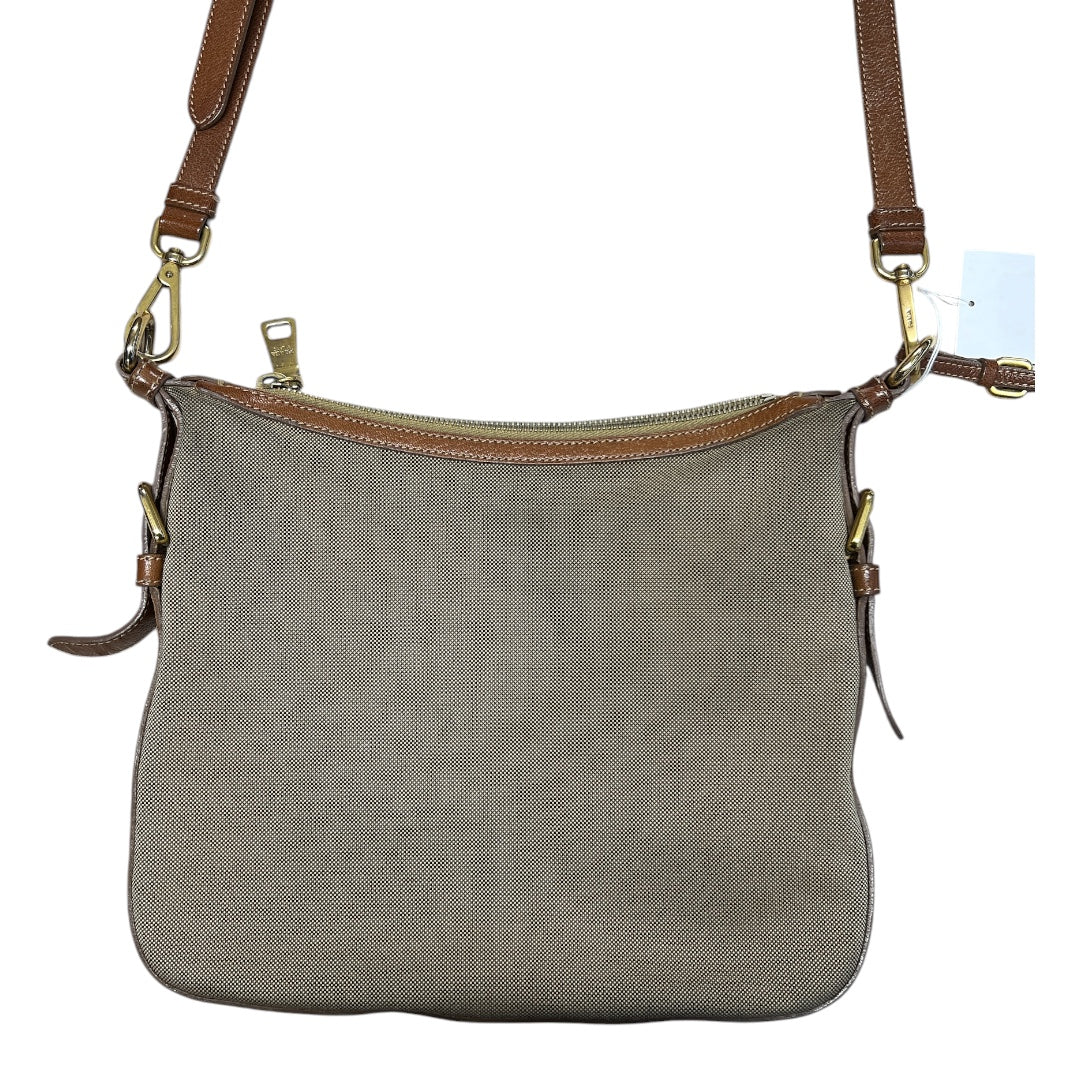 PRADA Canapa Logo Crossbody Bag Beige/Brown Gold Hardware | Authentic Pre-Owned Luxury