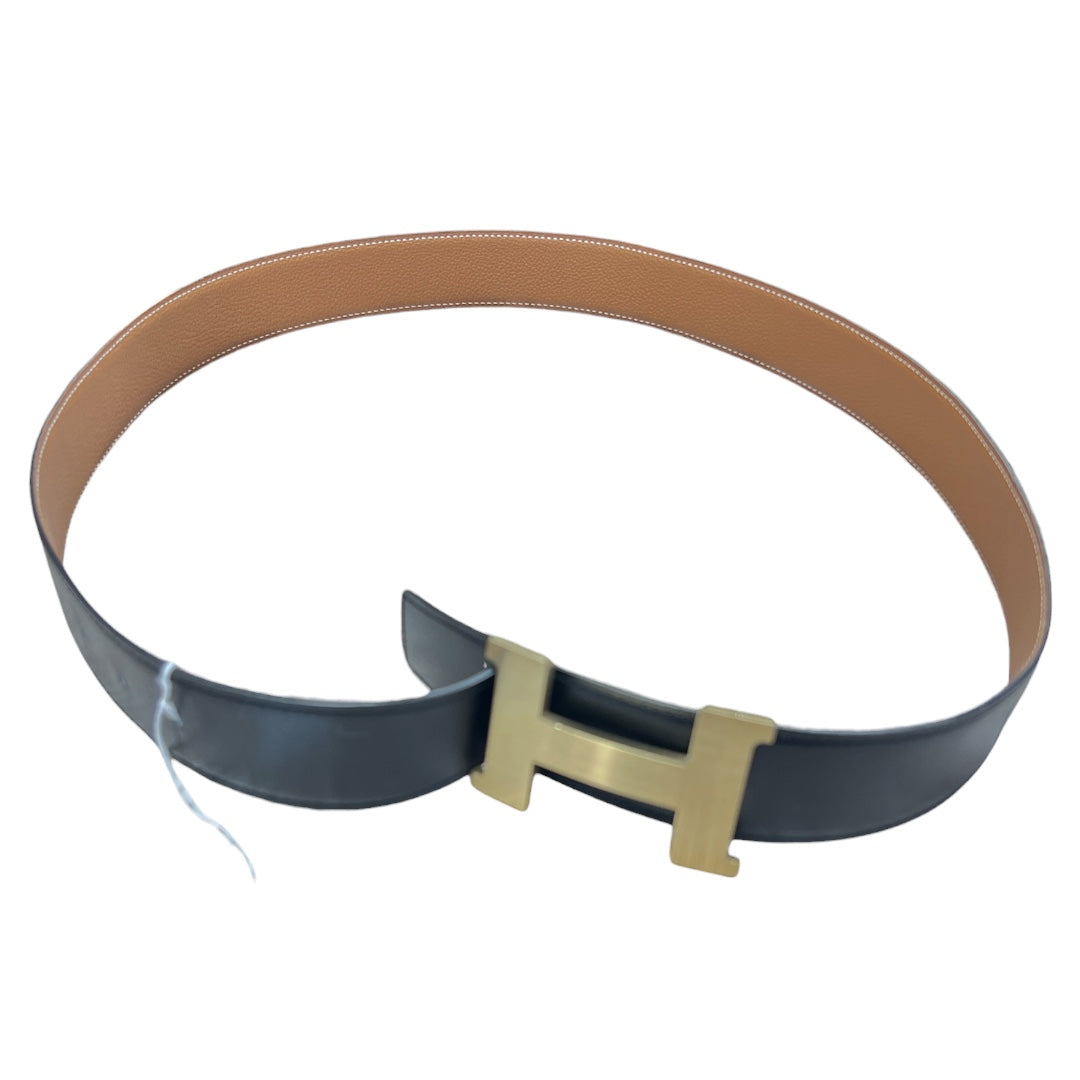 HERMES Leather H Constance Reversible Belt Black/Brown Gold Hardware | Authentic Pre-Owned Luxury