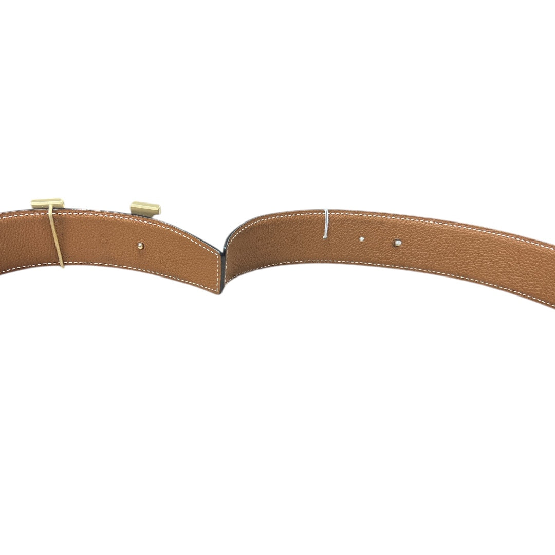 HERMES Leather H Constance Reversible Belt Black/Brown Gold Hardware | Authentic Pre-Owned Luxury