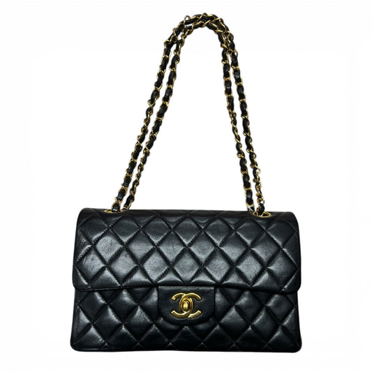CHANEL Lambskin Classic Double Flap Shoulder Bag Black Gold Hardware | Authentic Pre-Owned Luxury