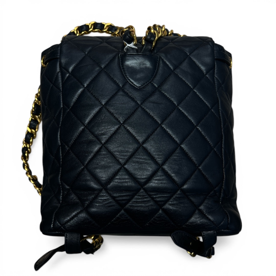 CHANEL Lambskin Quilted Duma Backpack Black Gold Hardware | Authentic Pre-Owned Luxury
