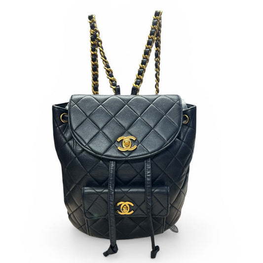 CHANEL Lambskin Quilted Duma Backpack Black Gold Hardware | Authentic Pre-Owned Luxury