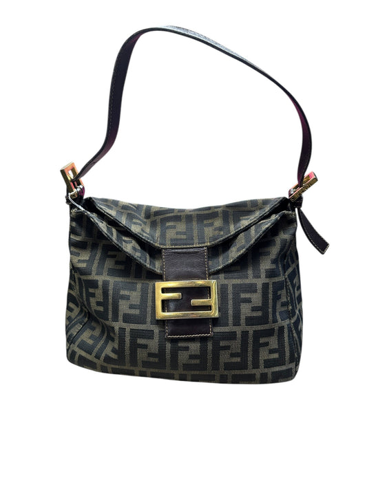 FENDI Zucca Shoulder Bag Brown/Black Gold Hardware | Authentic Pre-Owned Luxury