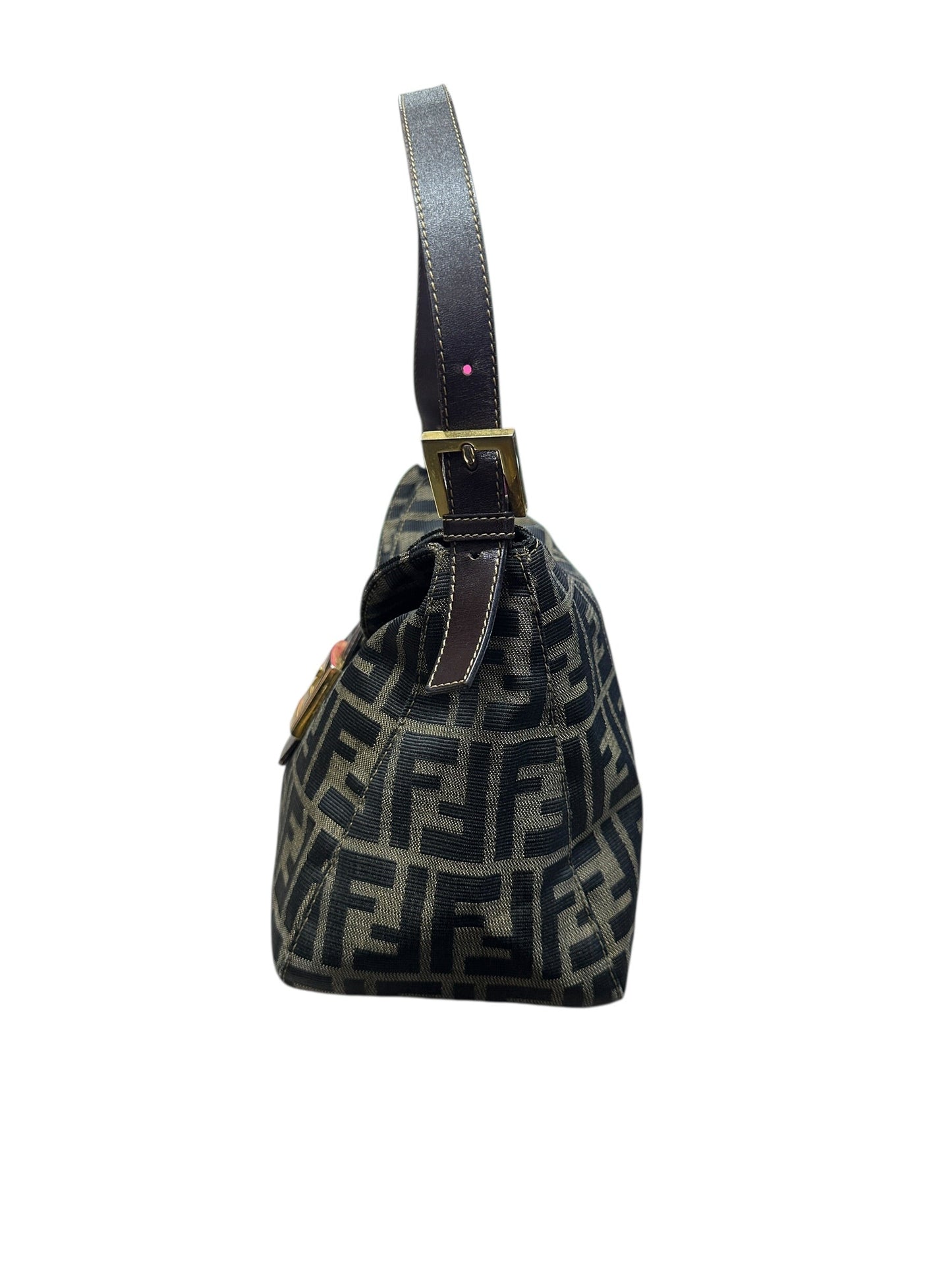 FENDI Zucca Shoulder Bag Brown/Black Gold Hardware | Authentic Pre-Owned Luxury