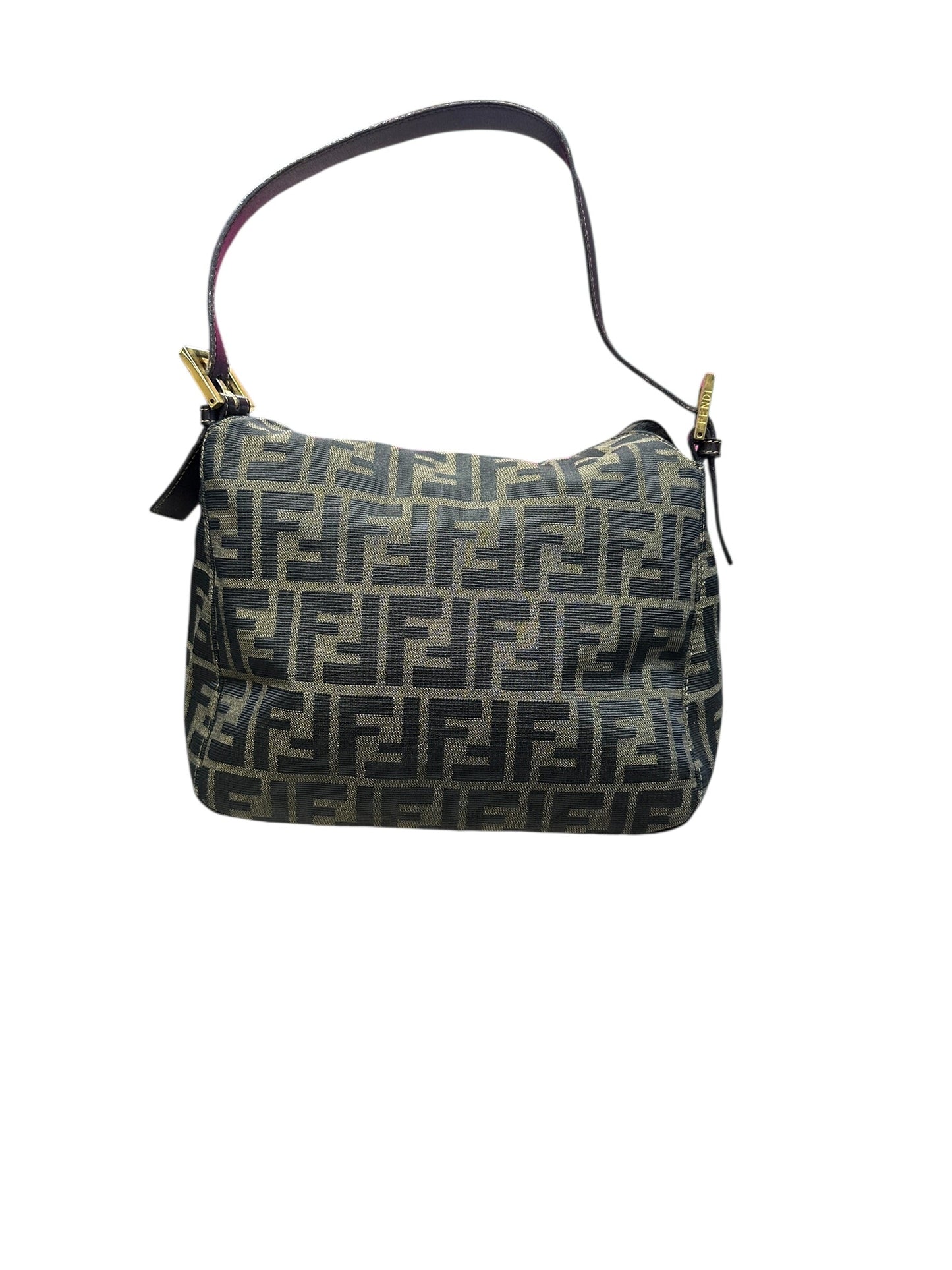 FENDI Zucca Shoulder Bag Brown/Black Gold Hardware | Authentic Pre-Owned Luxury