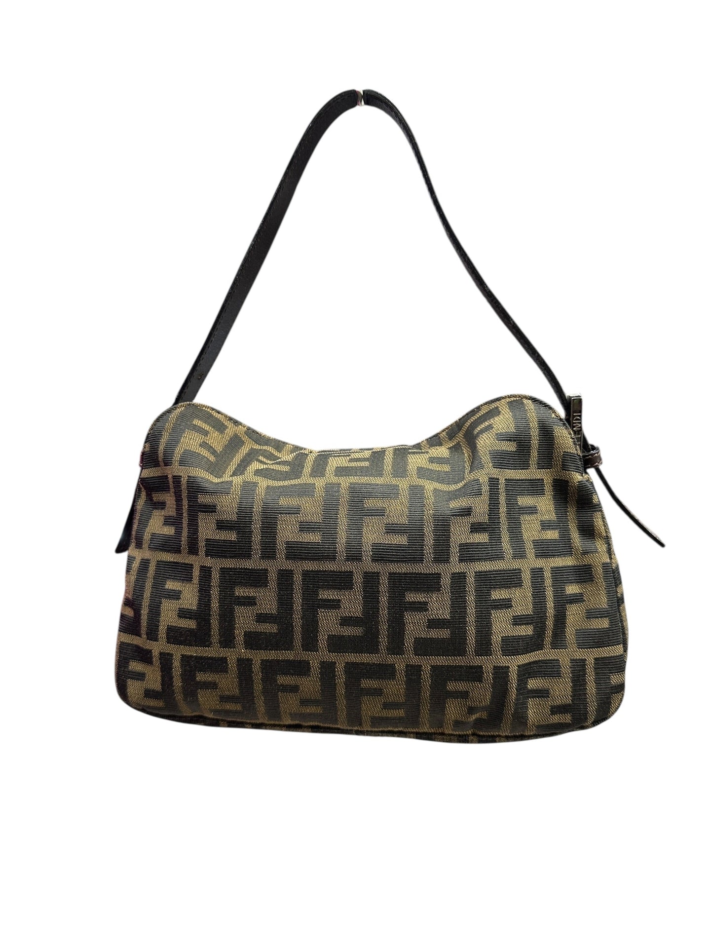 FENDI Zucca Shoulder Bag Brown/Black Silver Hardware | Authentic Pre-Owned Luxury