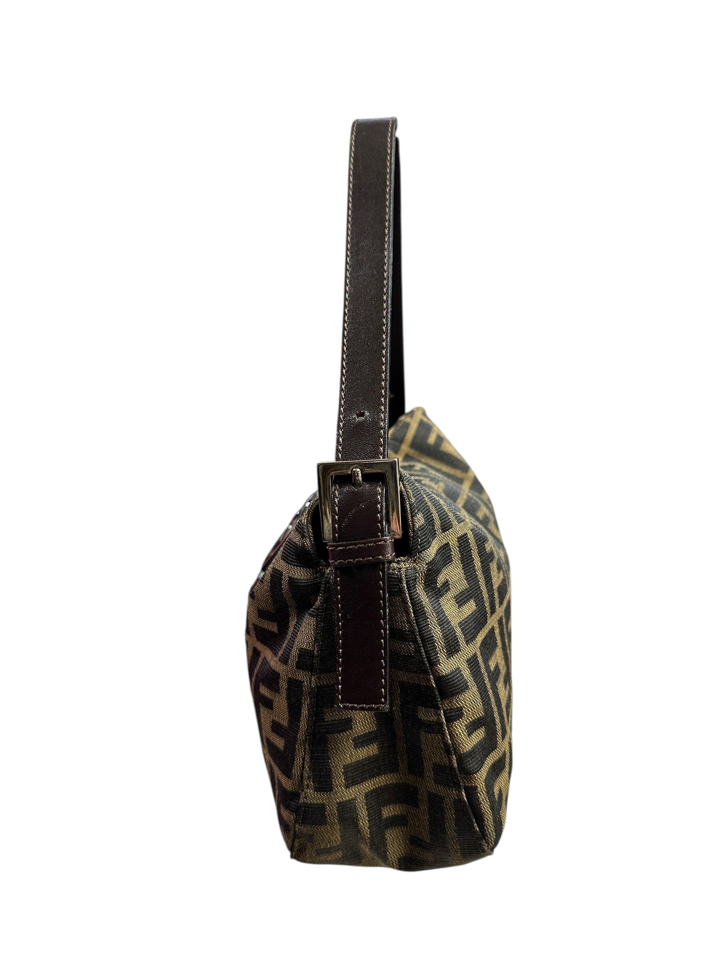 FENDI Zucca Shoulder Bag Brown/Black Silver Hardware | Authentic Pre-Owned Luxury