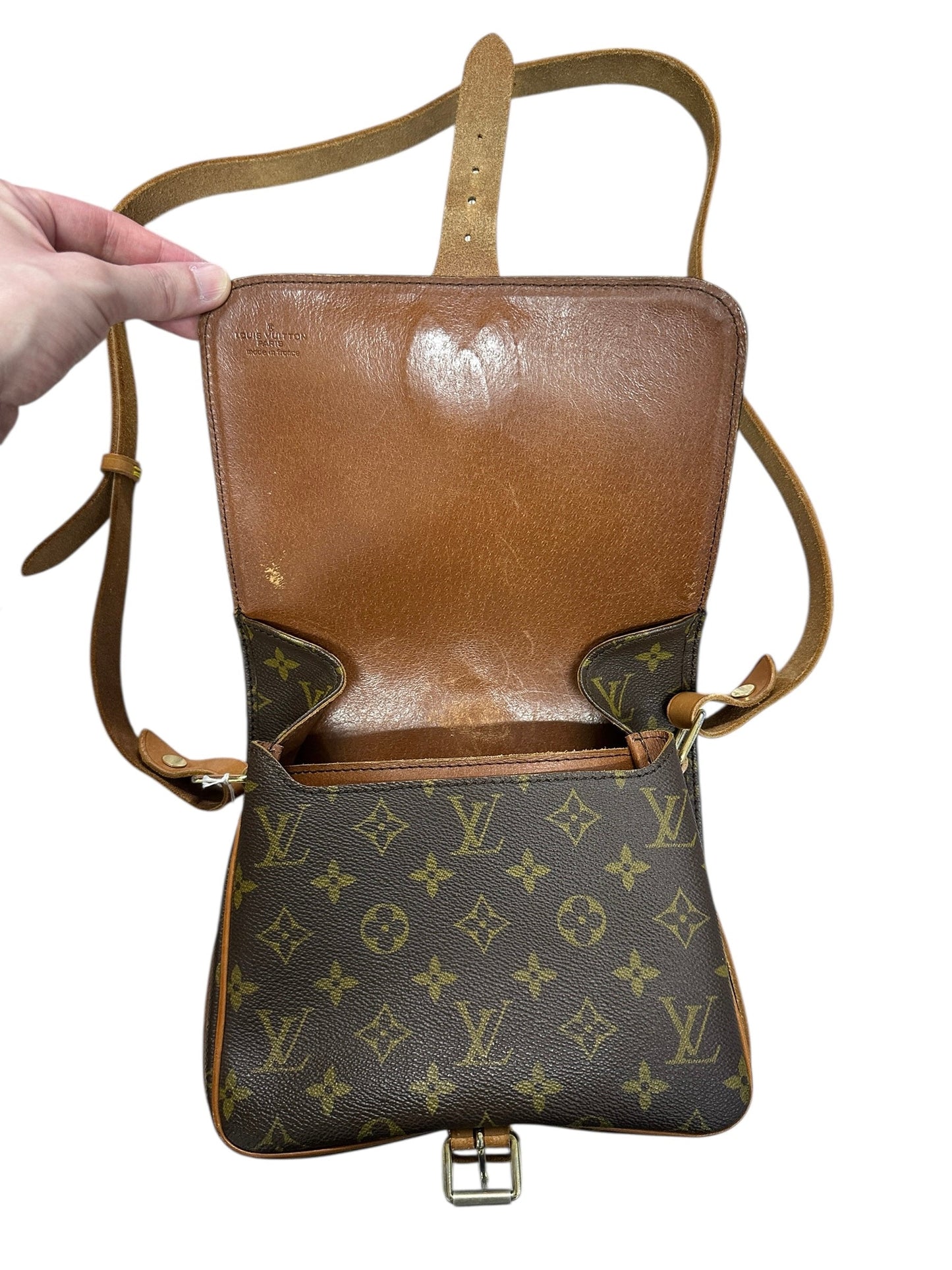 LOUIS VUITTON Monogram Cartouchiere Crossbody Bag Brown Gold Hardware | Authentic Pre-Owned Luxury