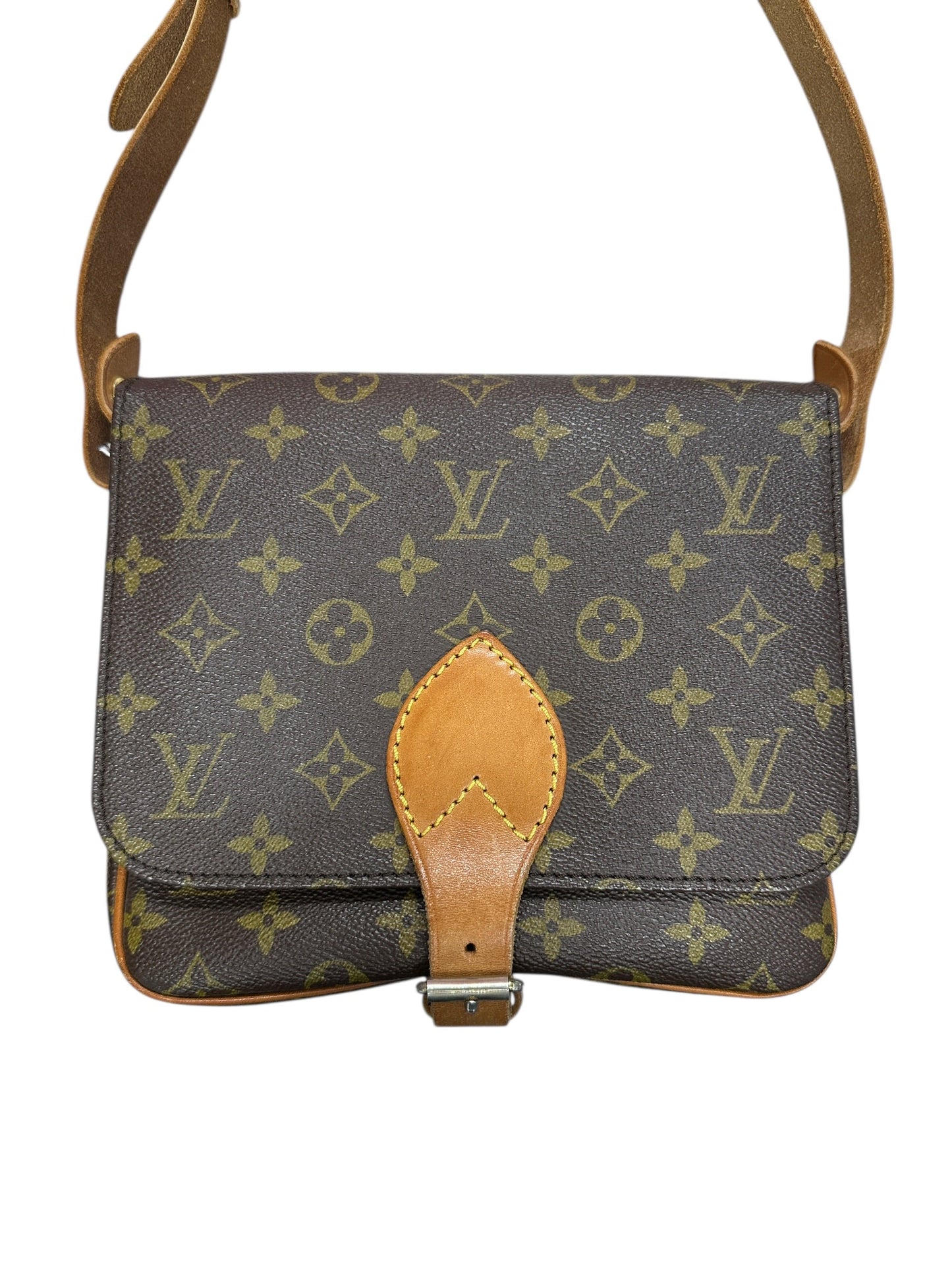 LOUIS VUITTON Monogram Cartouchiere Crossbody Bag Brown Gold Hardware | Authentic Pre-Owned Luxury