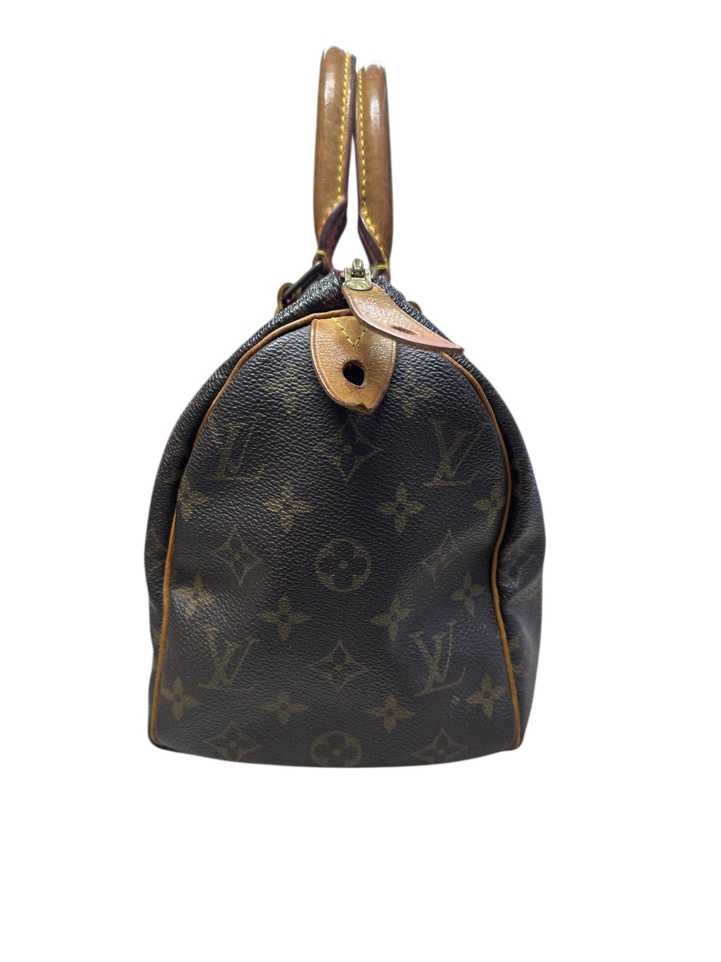 LOUIS VUITTON Monogram Speedy 25 Handbag Brown Gold Hardware | Authentic Pre-Owned Luxury