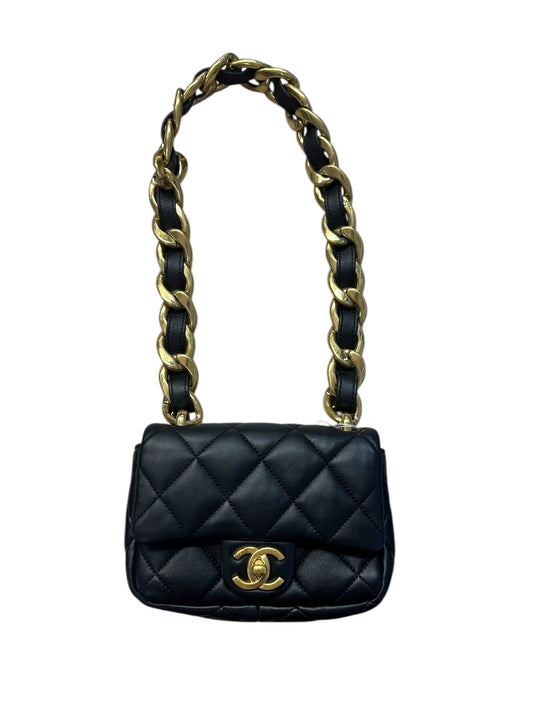 CHANEL Lambskin Quilted Mini Flap Bag Black Gold Hardware | Authentic Pre-Owned Luxury