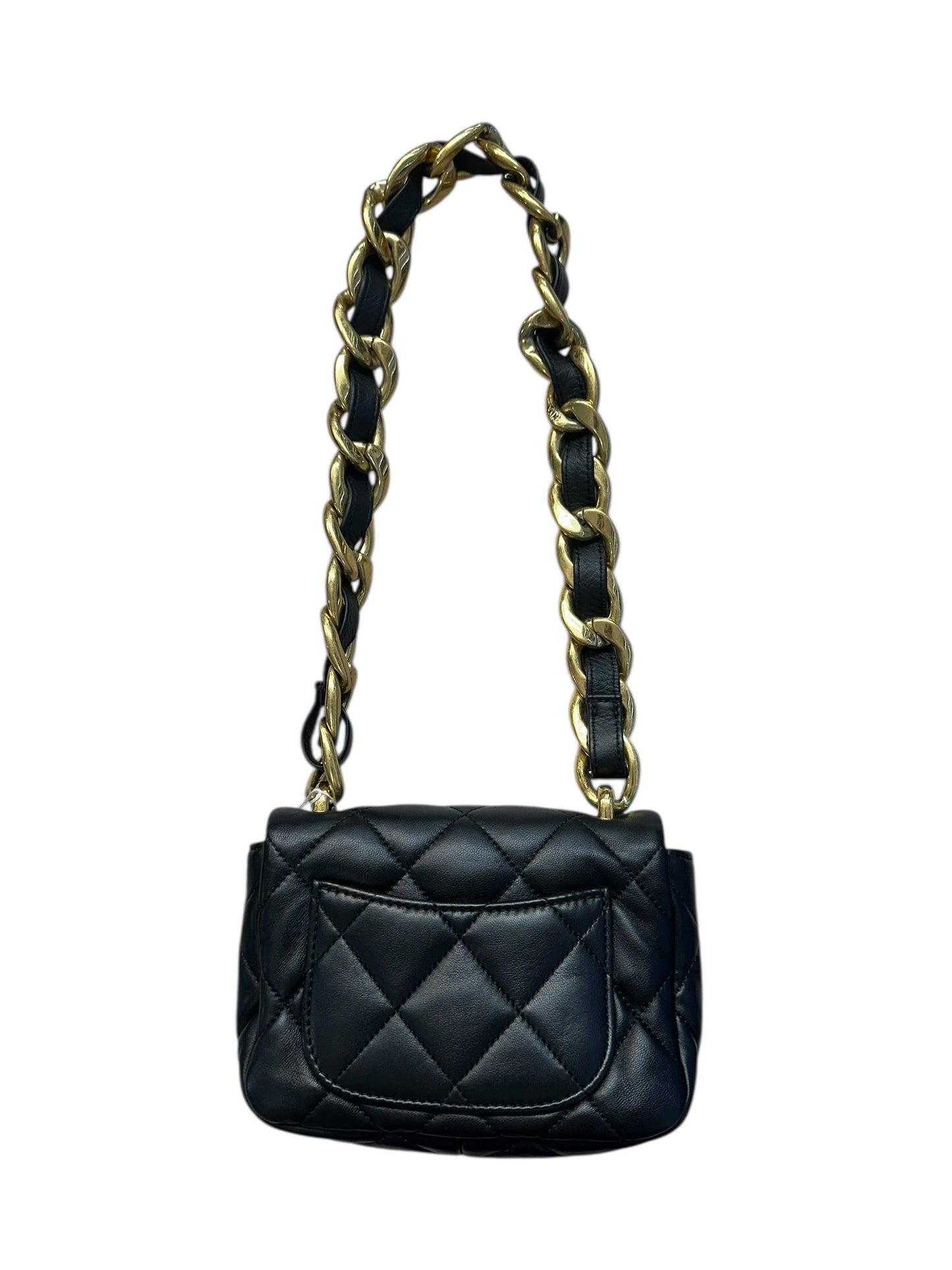 CHANEL Lambskin Quilted Mini Flap Bag Black Gold Hardware | Authentic Pre-Owned Luxury