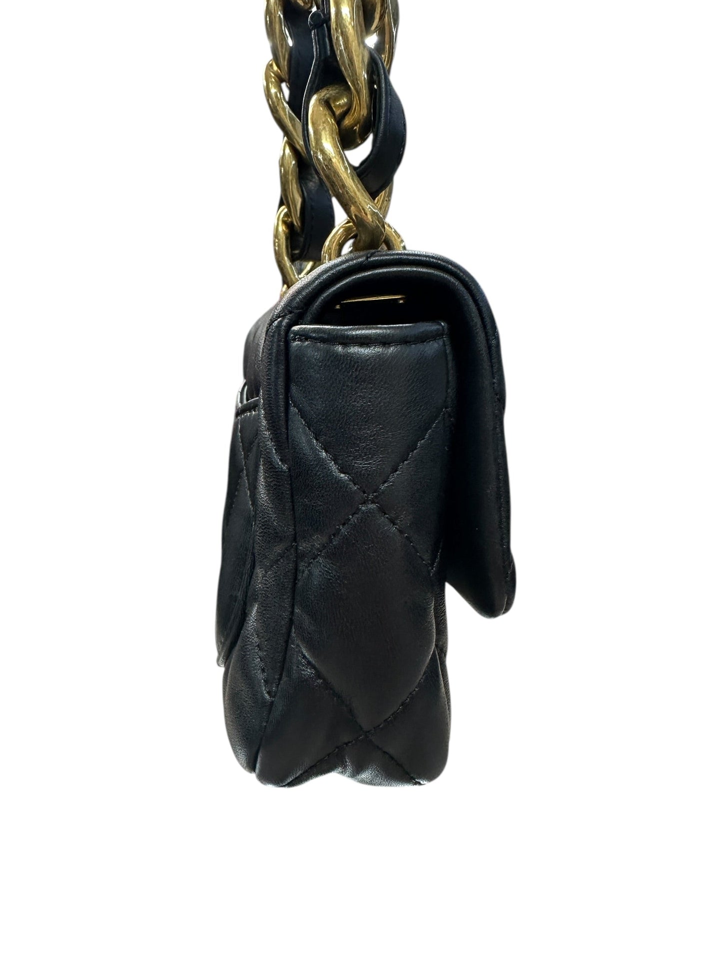 CHANEL Lambskin Quilted Mini Flap Bag Black Gold Hardware | Authentic Pre-Owned Luxury