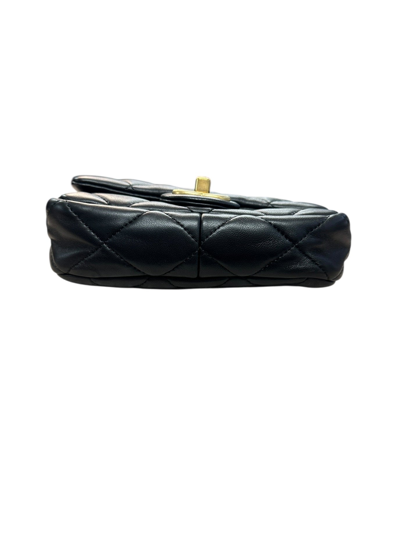 CHANEL Lambskin Quilted Mini Flap Bag Black Gold Hardware | Authentic Pre-Owned Luxury