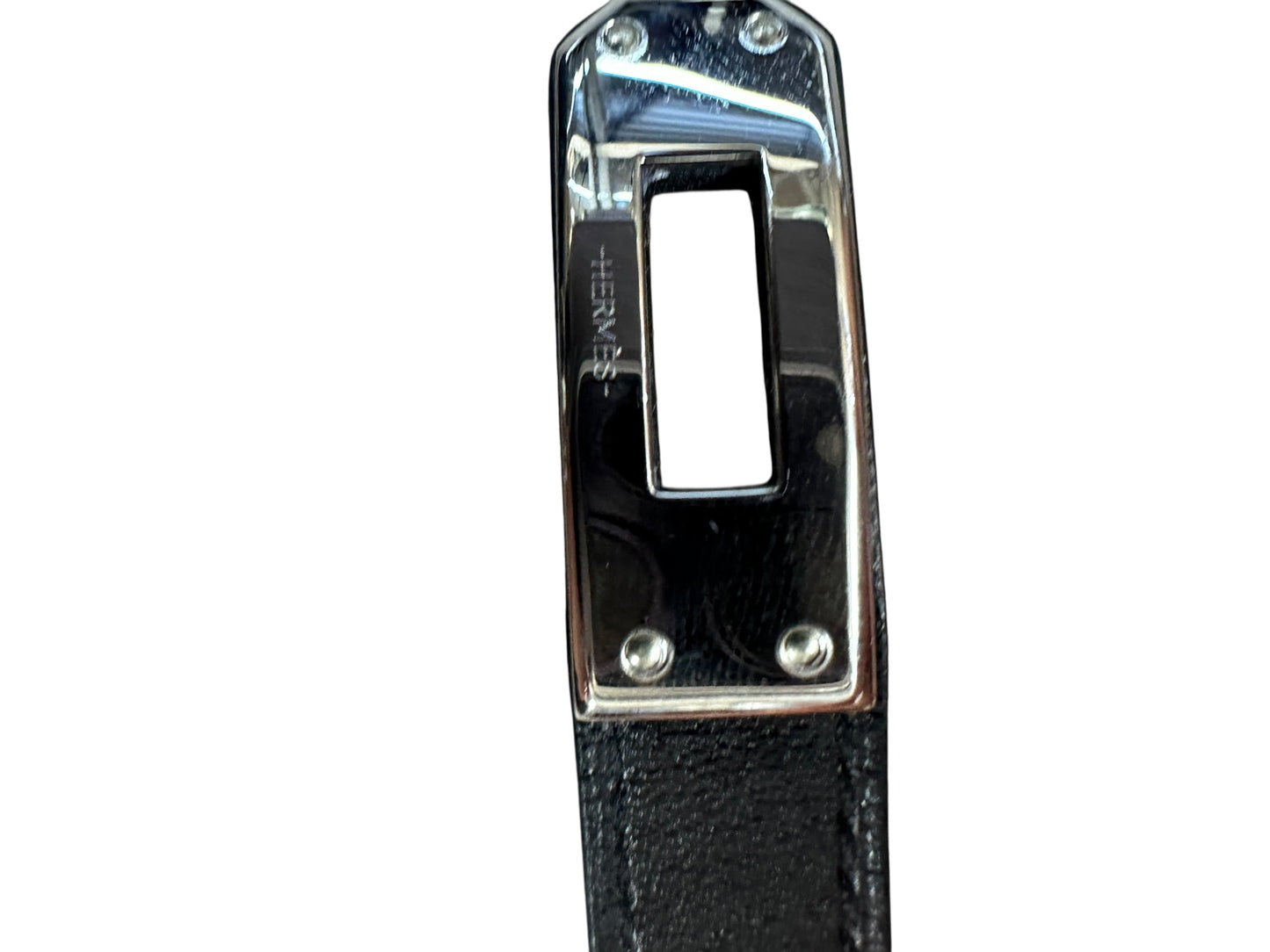 HERMES Leather Kelly Double Tour Bracelet Black Silver Hardware | Authentic Pre-Owned Luxury