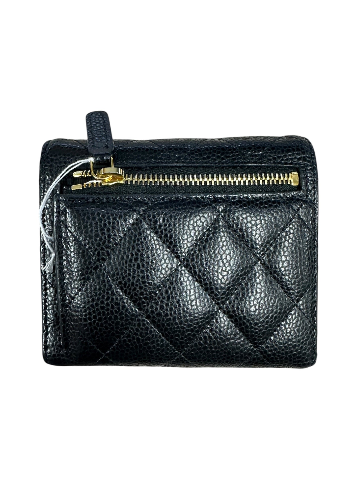 CHANEL Caviar Quilted Compact Wallet Black Gold Hardware | Authentic Pre-Owned Luxury