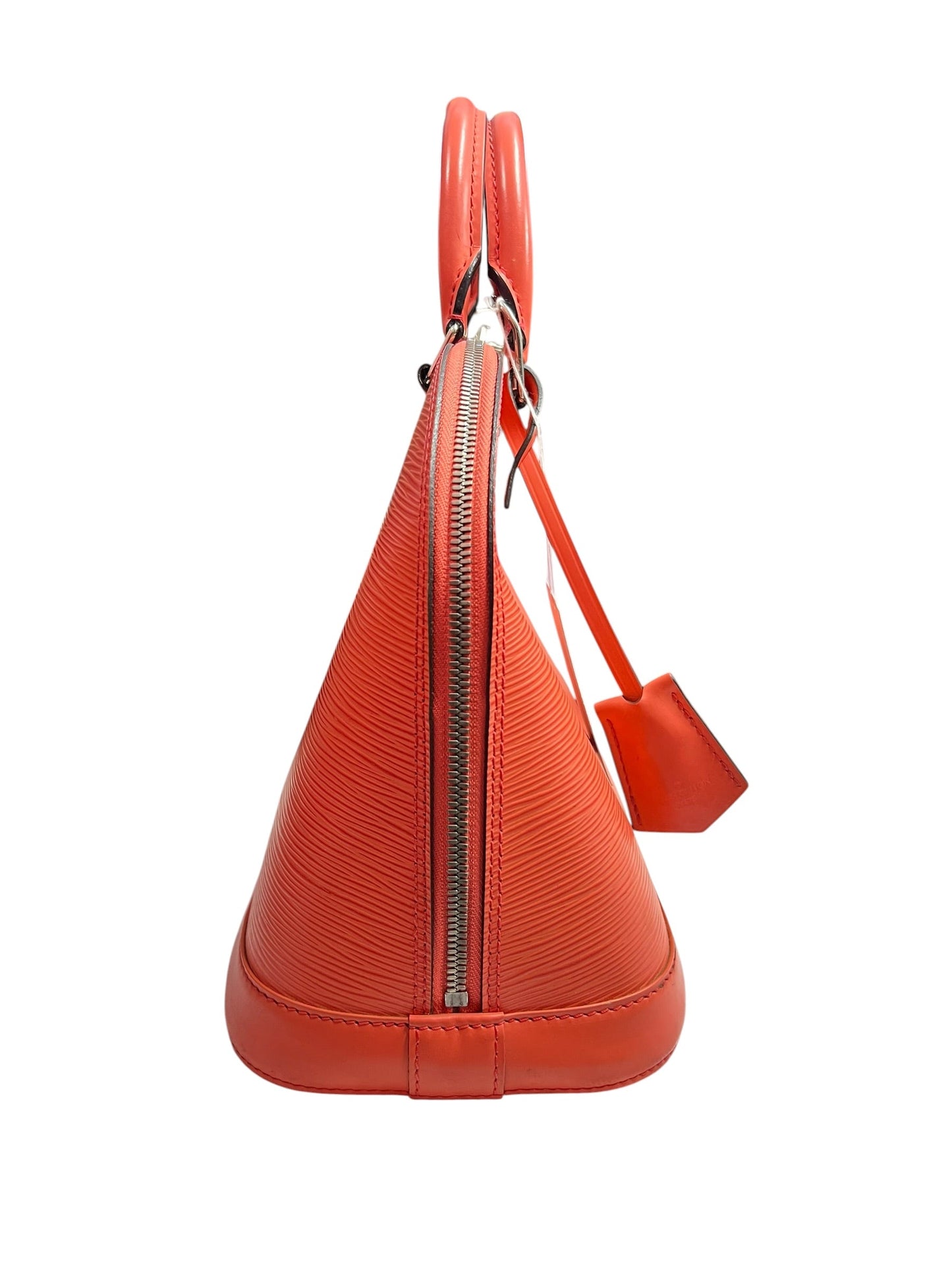 LOUIS VUITTON Epi Leather Alma PM Handbag Orange Silver Hardware | Authentic Pre-Owned Luxury