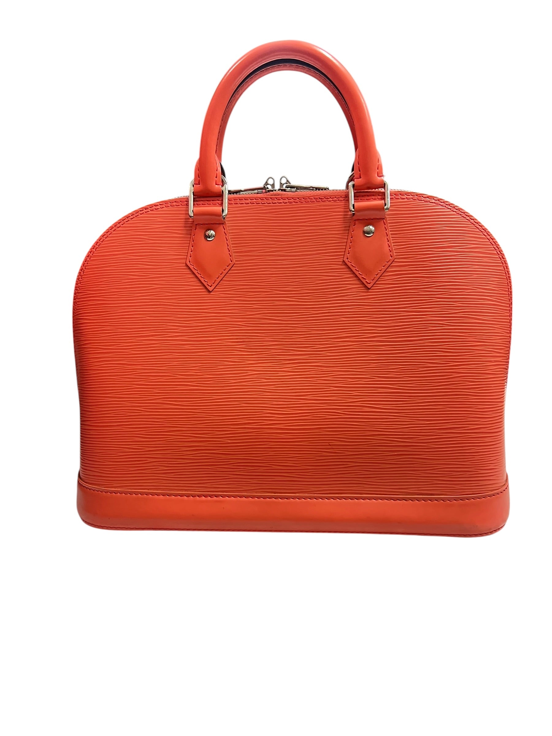LOUIS VUITTON Epi Leather Alma PM Handbag Orange Silver Hardware | Authentic Pre-Owned Luxury