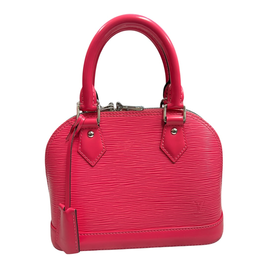LOUIS VUITTON Epi Leather Alma BB Handbag Hot Pink Silver Hardware | Authentic Pre-Owned Luxury