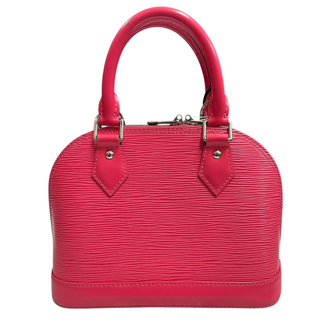 LOUIS VUITTON Epi Leather Alma BB Handbag Hot Pink Silver Hardware | Authentic Pre-Owned Luxury
