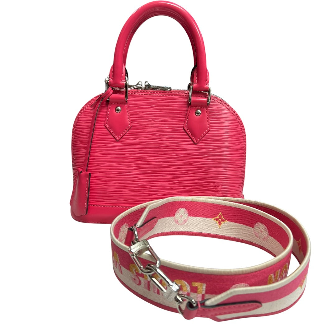 LOUIS VUITTON Epi Leather Alma BB Handbag Hot Pink Silver Hardware | Authentic Pre-Owned Luxury