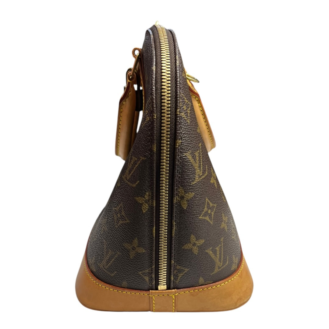 LOUIS VUITTON Monogram Alma PM Handbag Brown Gold Hardware | Authentic Pre-Owned Luxury