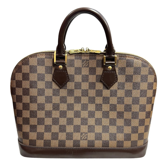 LOUIS VUITTON Damier Ebene Alma PM Handbag Brown Gold Hardware | Authentic Pre-Owned Luxury