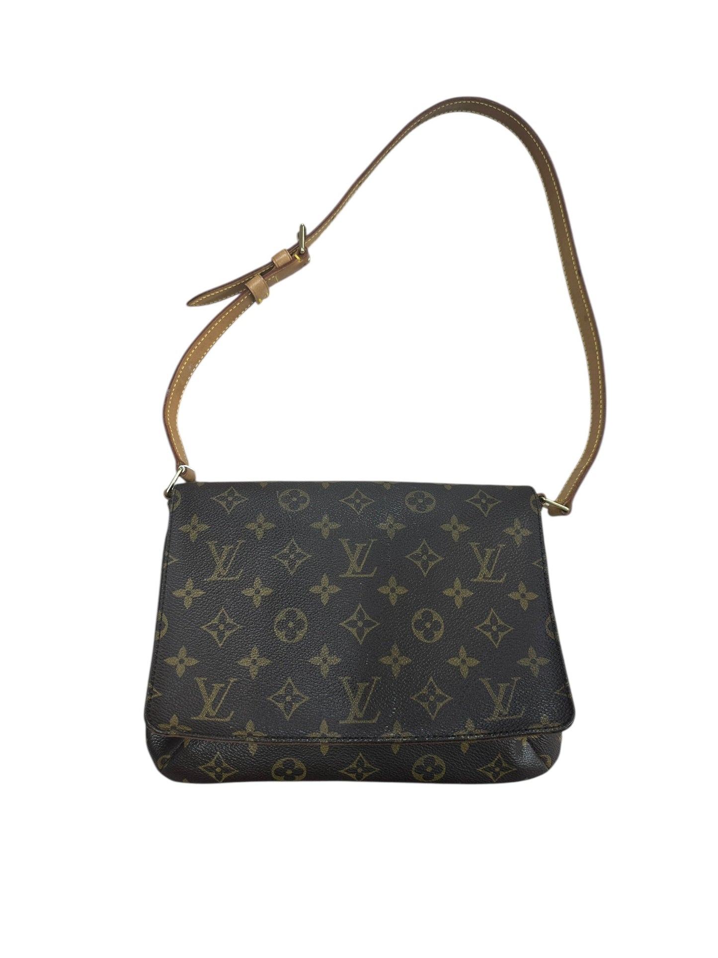 LOUIS VUITTON Monogram Musette Tango Shoulder Bag Brown Gold Hardware | Authentic Pre-Owned Luxury