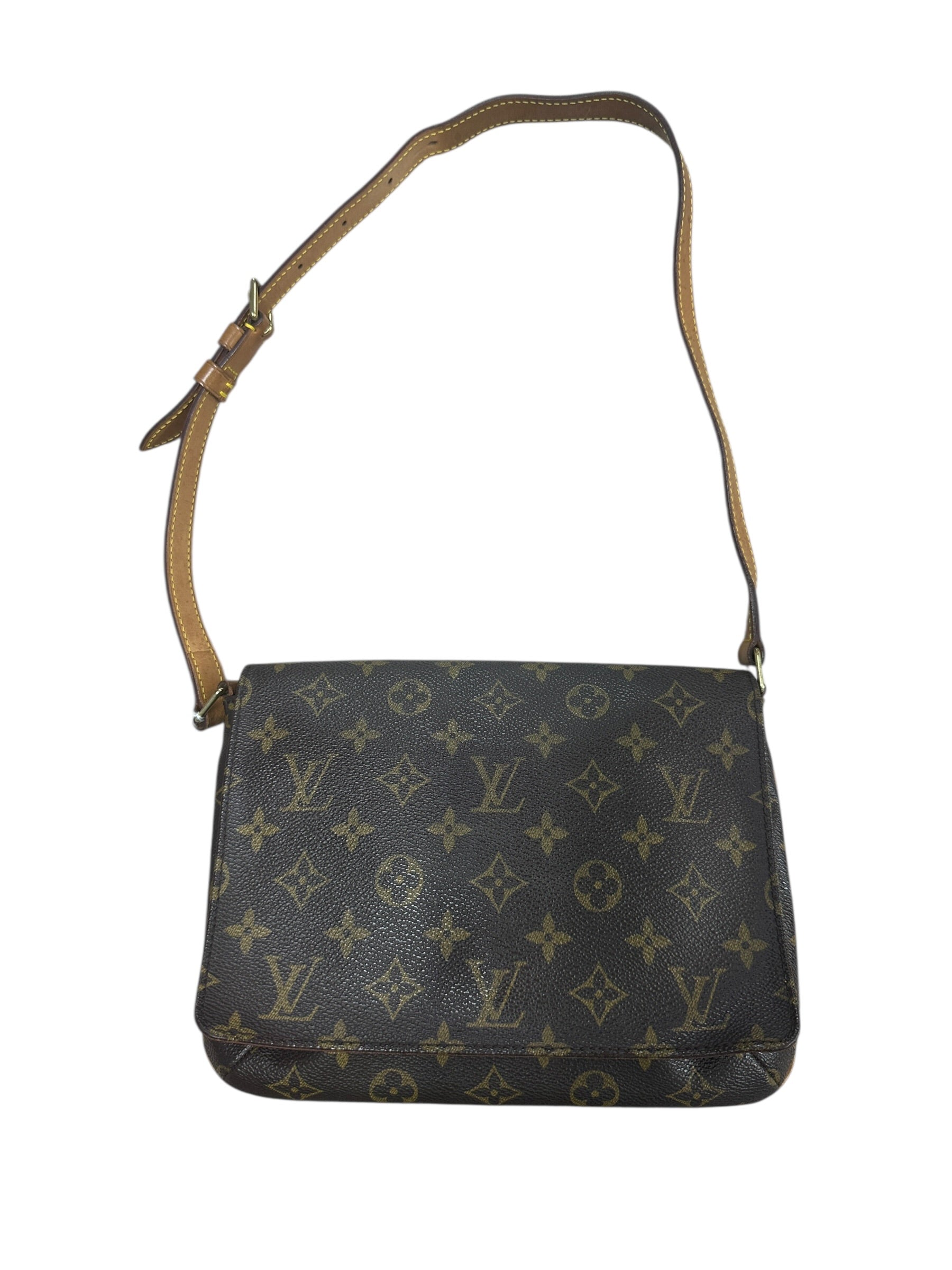 LOUIS VUITTON Monogram Musette Tango Shoulder Bag Brown Gold Hardware | Authentic Pre-Owned Luxury