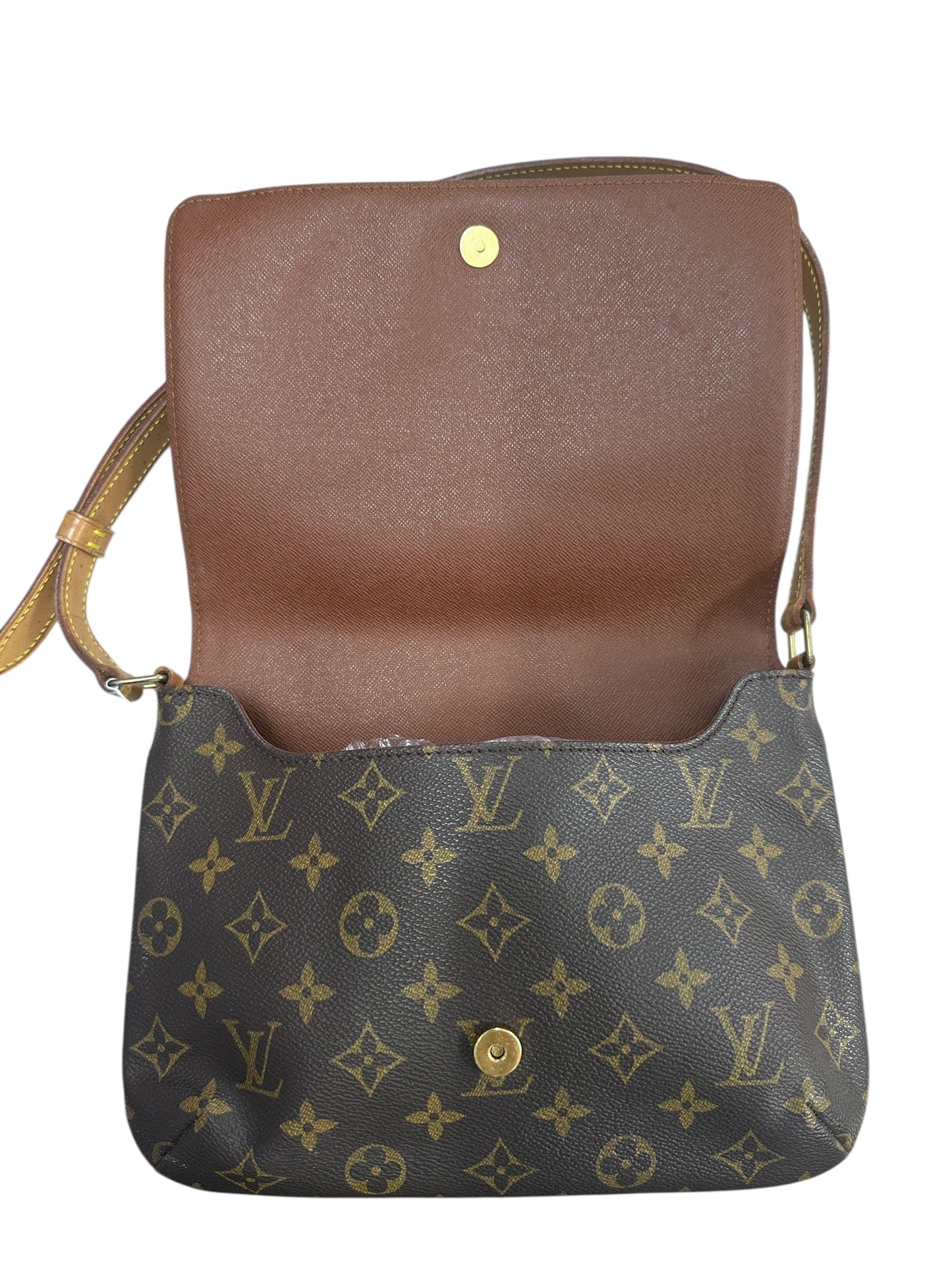 LOUIS VUITTON Monogram Musette Tango Shoulder Bag Brown Gold Hardware | Authentic Pre-Owned Luxury