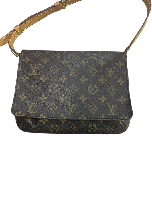 LOUIS VUITTON Monogram Musette Tango Shoulder Bag Brown Gold Hardware | Authentic Pre-Owned Luxury